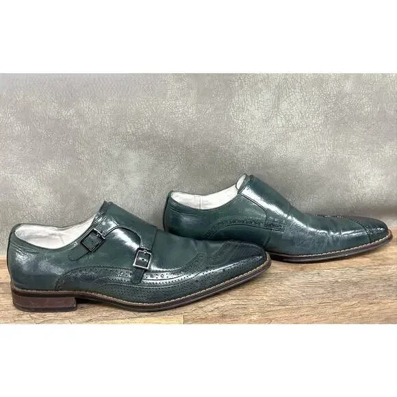 Giovanni Koleman Burnished Leather Double Monk Strap Dress Shoes 12 - Picture 10 of 10